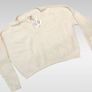 Nordstrom Open Edit Cotton Blend Sweater Large Cropped Sweater NWT $59 Orig.